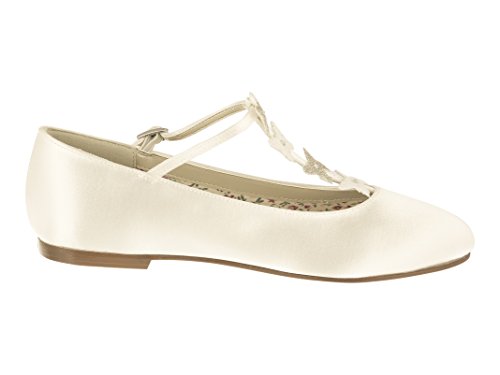 Rainbow Club Kady Ballerinas Ivory Satin Glitzer flach