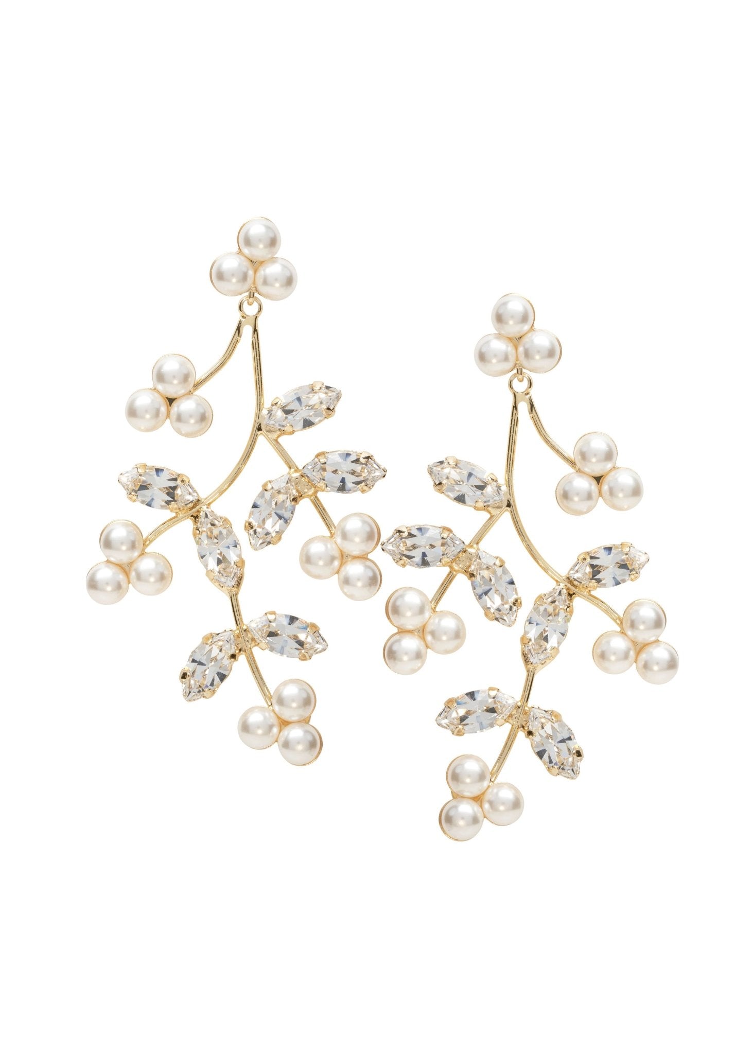 Elizabeth Bower Pearl Triplet Cluster Ohrringe Perlen