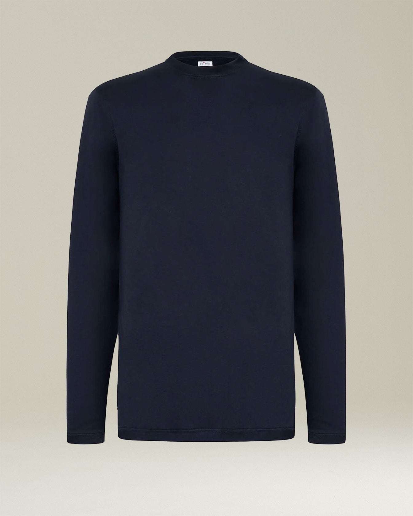 Kiton Mauro Langarm T-Shirt Baumwolle Blau