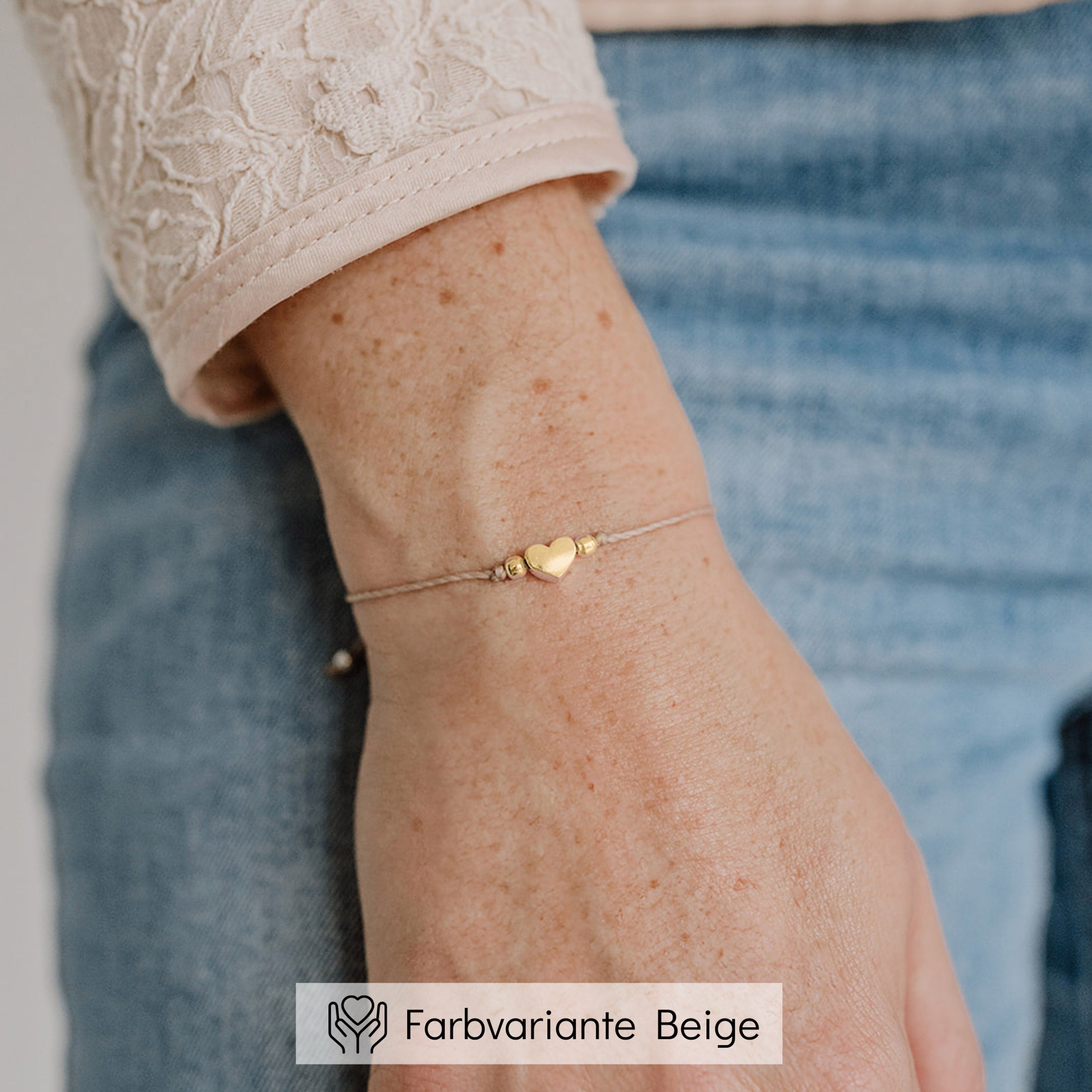 Perlenbräute Armbänder Makramee-Armband Beige Herz verstellbar