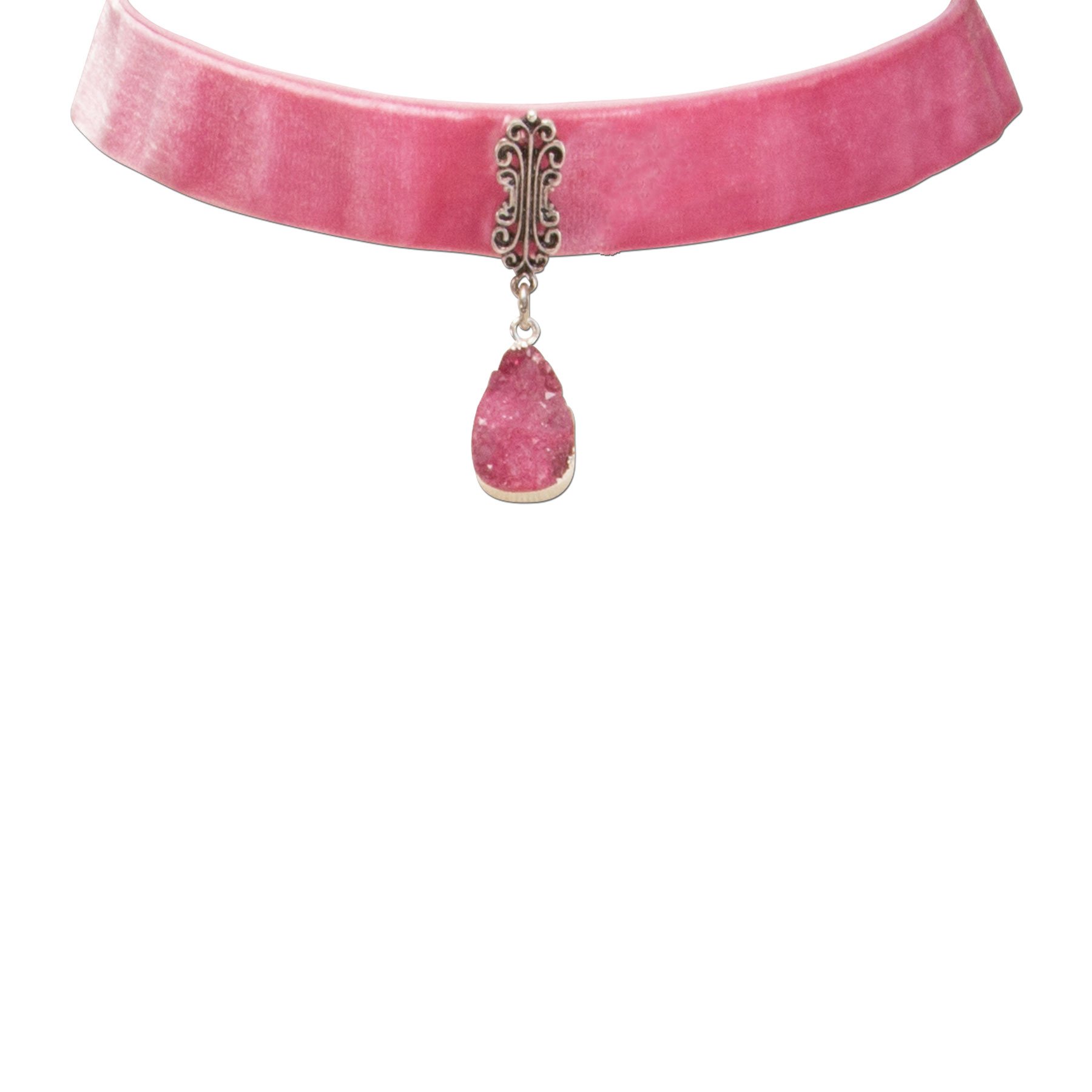 Alpenflüstern DAHEIM DHK197 Samtkropfband rosé-rosa elastisch