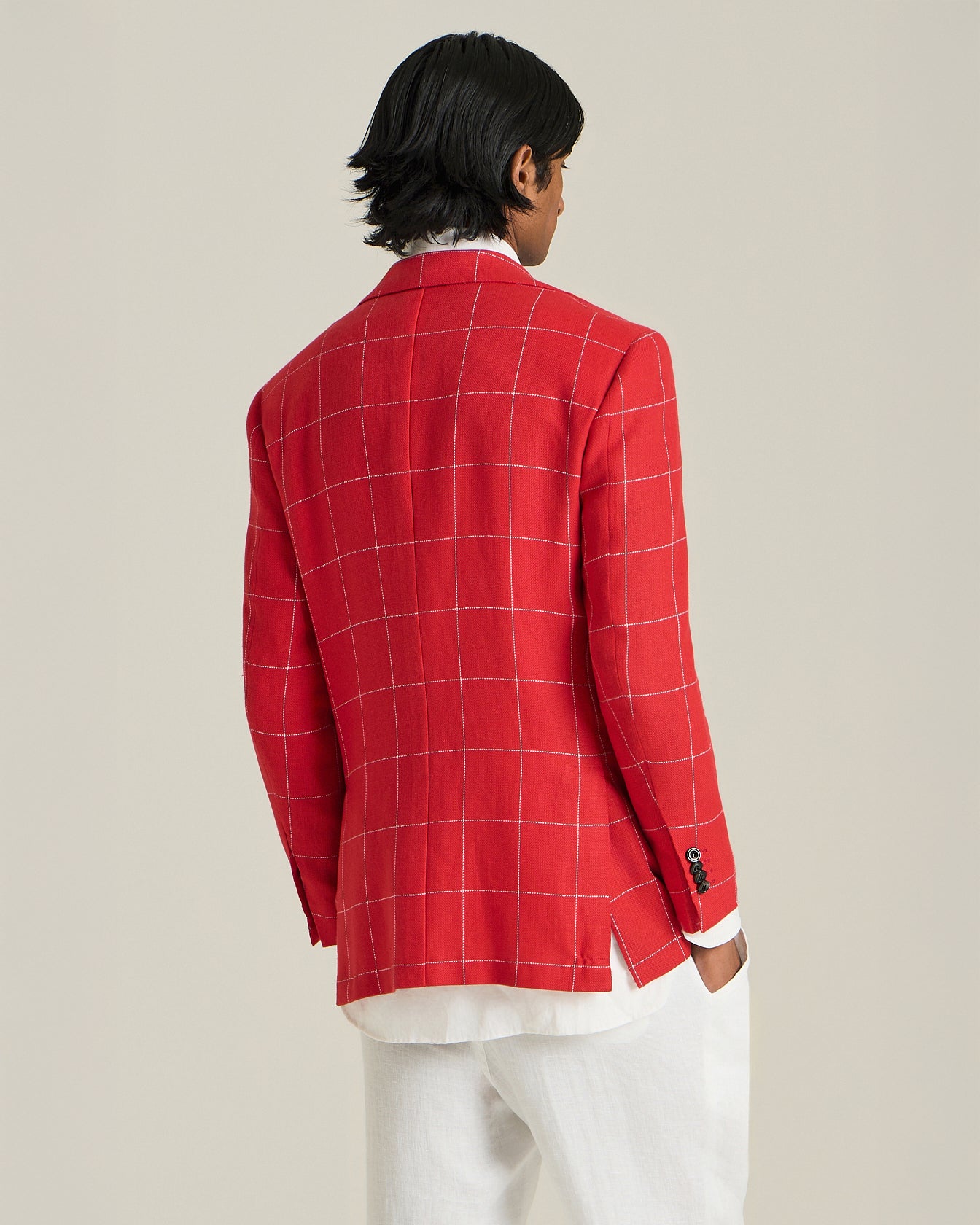 Kiton Blazer Kariert Kaschmir Leinen Herren Gr. 50