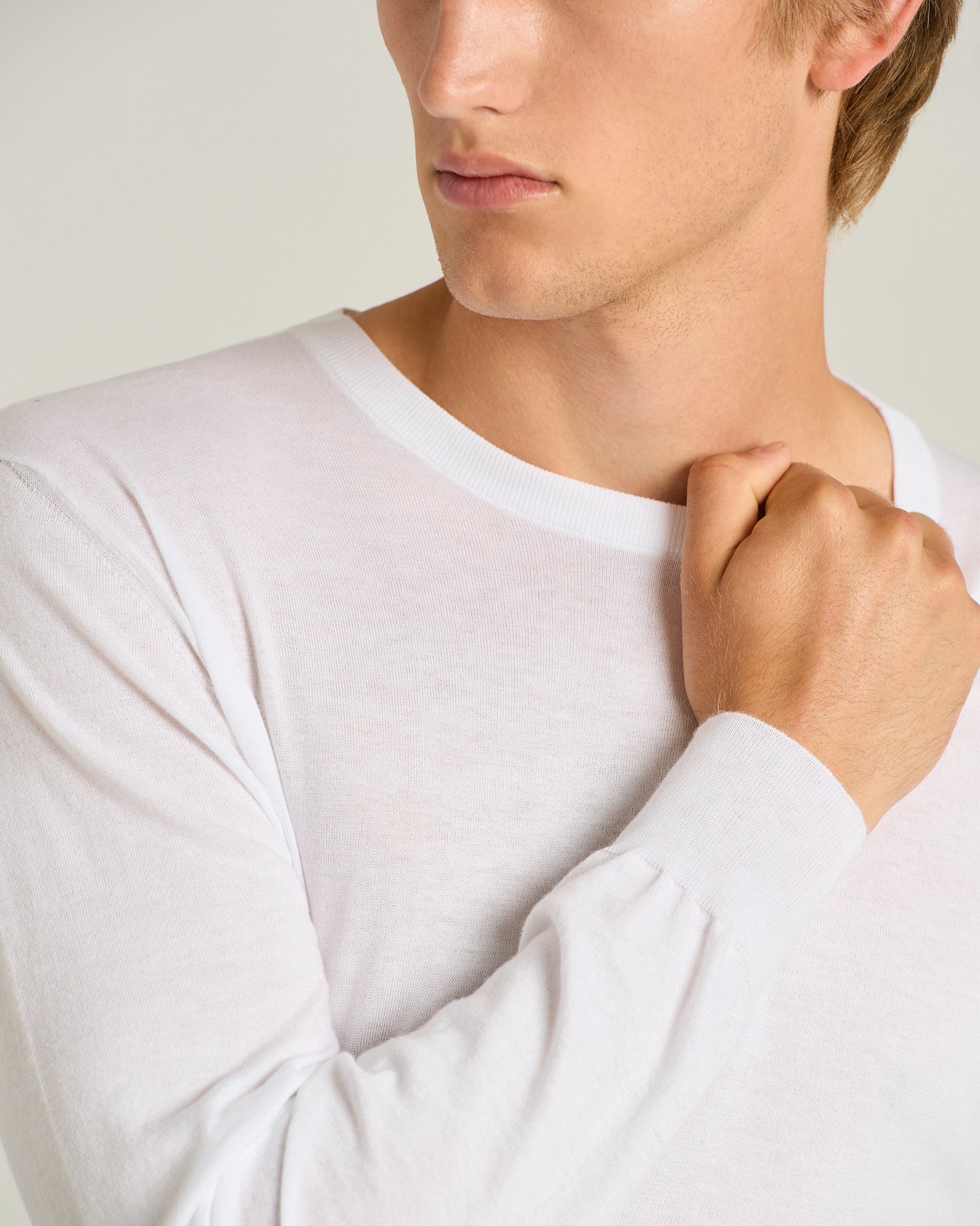 Kiton Pure Cotton Crewneck Pullover Baumwolle Weiss