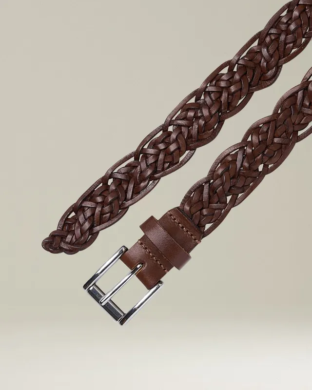 Kiton Belts Belt Calfskin Gürtel 95 Sand geflochten