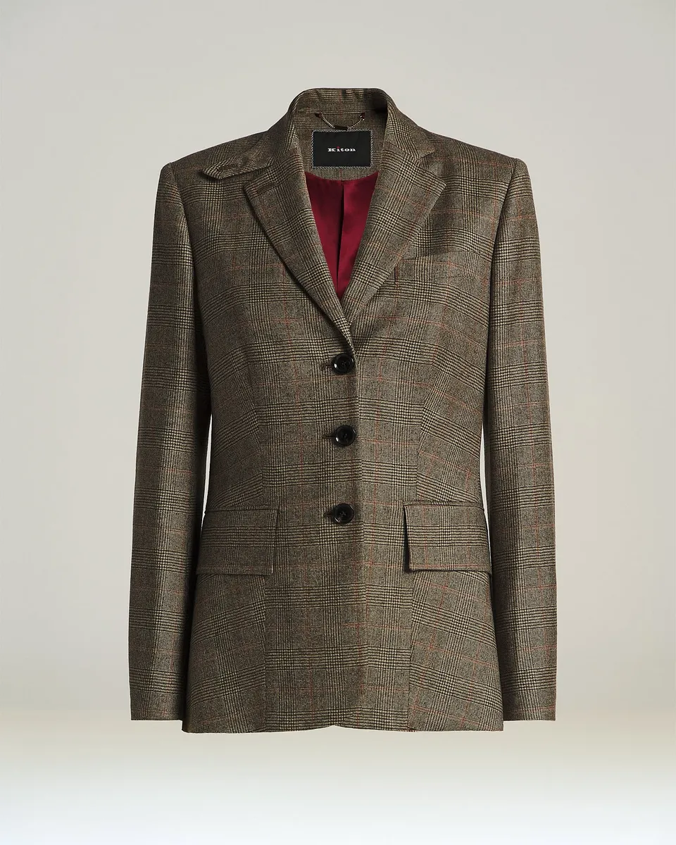 Kiton Jackets Rust Wool Sakko rost Wolle Karo