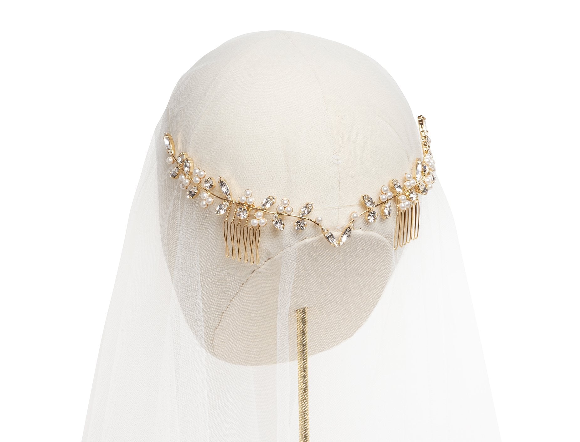 Elizabeth Bower Budding Girlande Haarteil Gold Perle