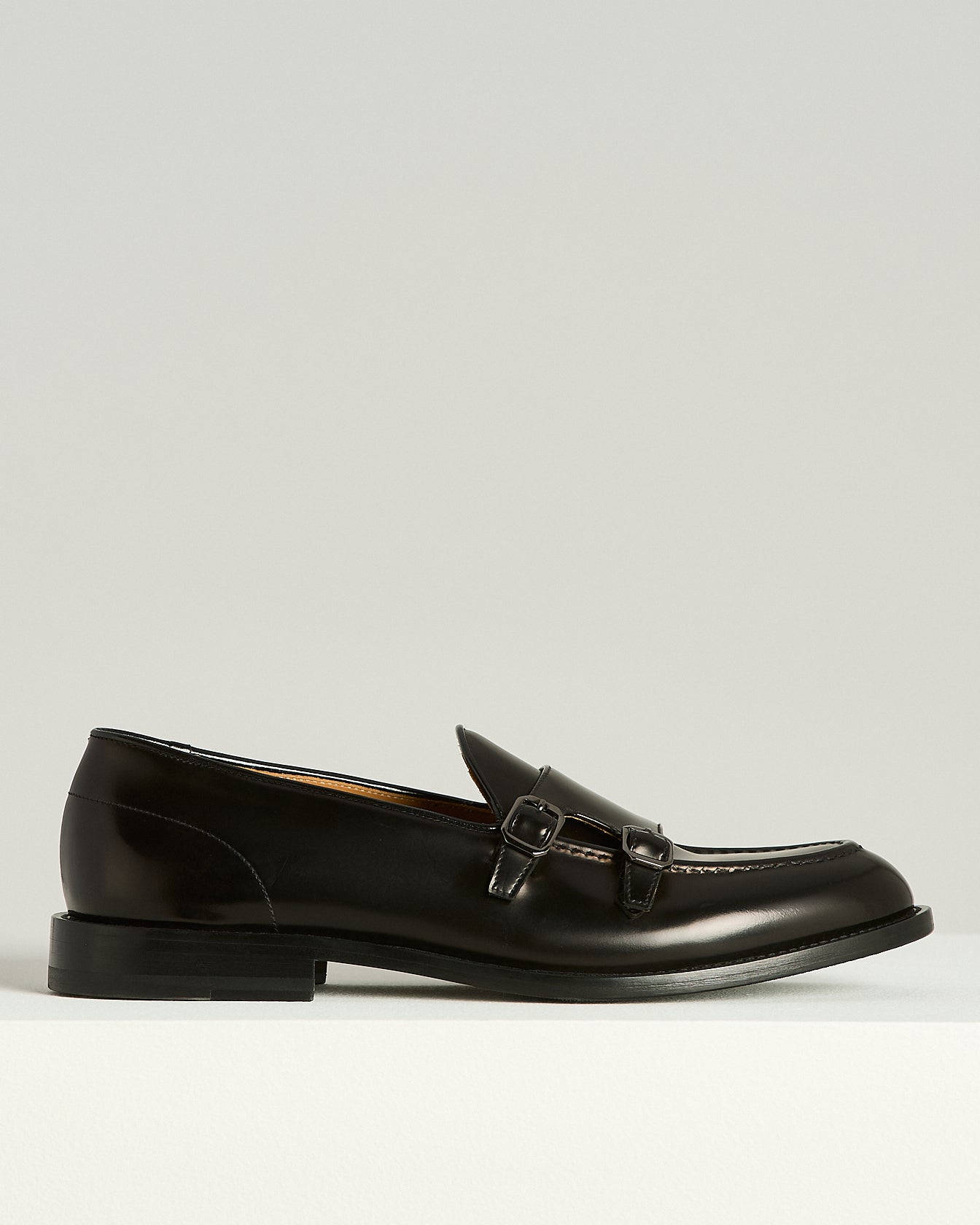 Kiton Double-Monk Loafer Kalbsleder Schwarz