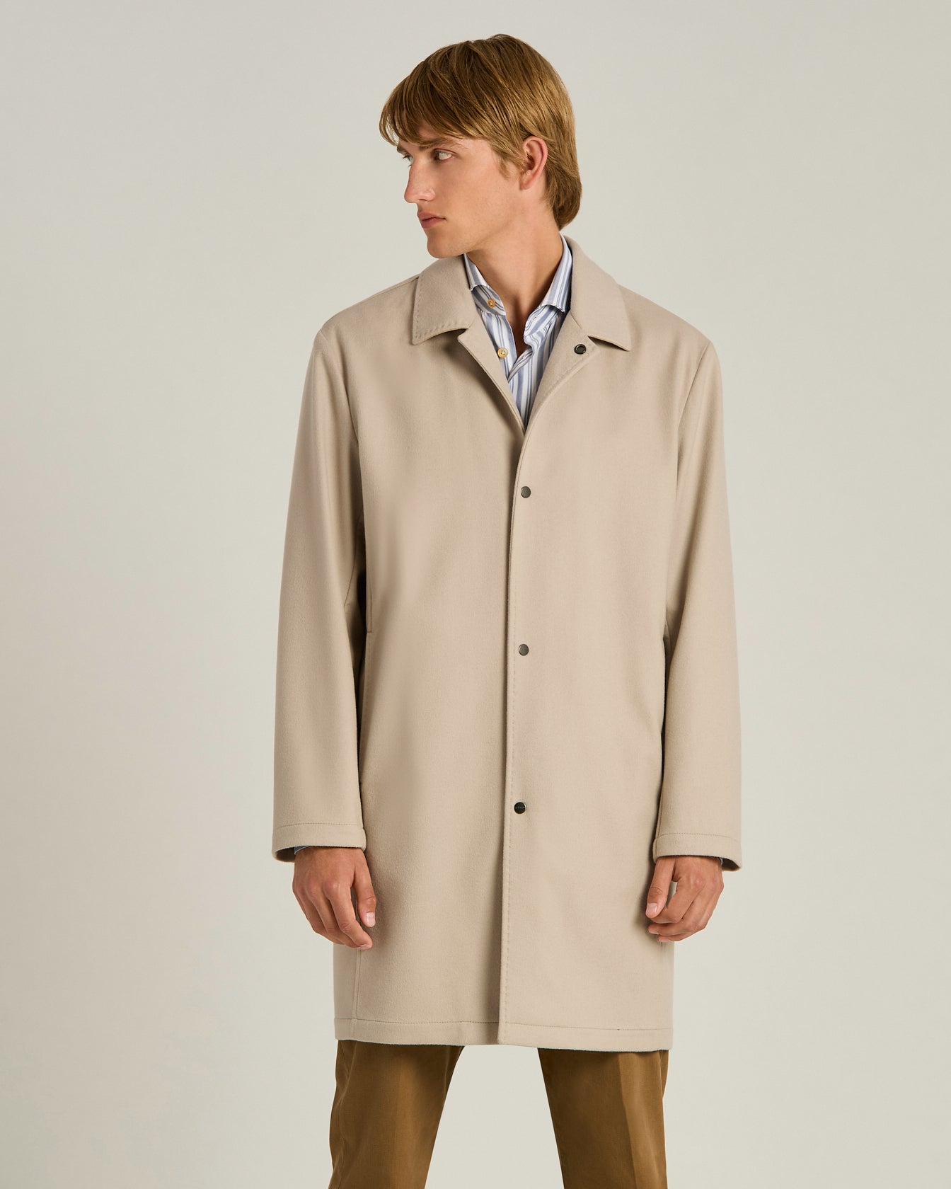 Kiton Outerwear Cashmere Trench Coat Mantel beige Kaschmir