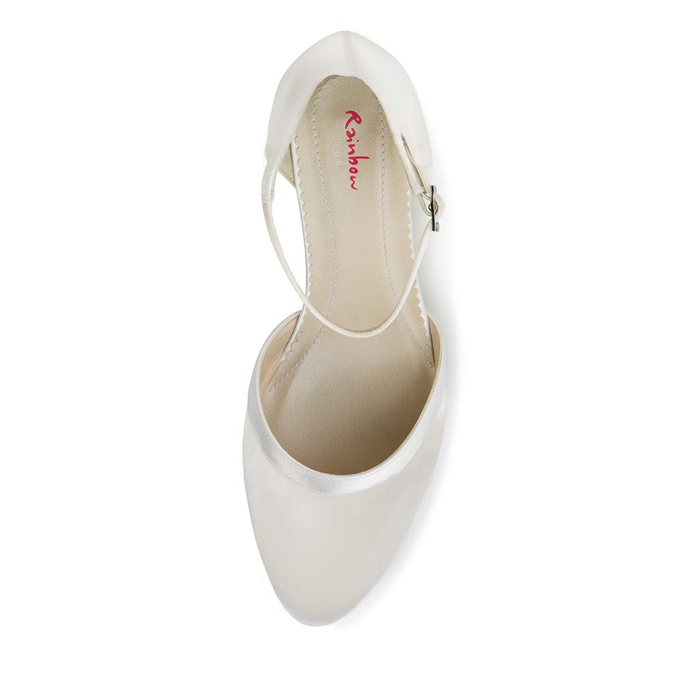 Rainbow Club Essentials Anika Pumps Ivory Satin 5cm Blockabsatz