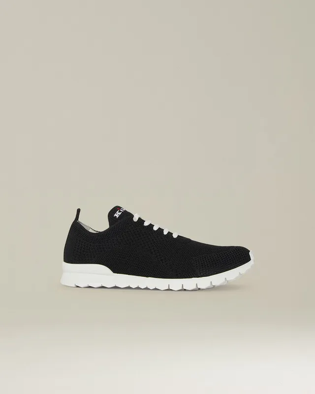 Kiton Black Stretch-Knit Fits Sneakers Schwarz Gr. 42