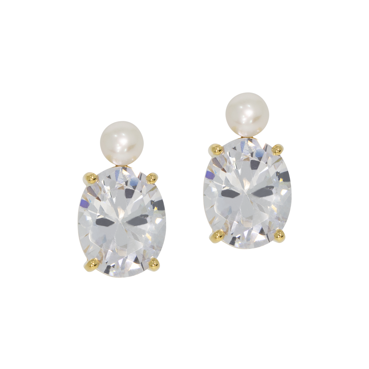 Juvelan Crystallized Ohrstecker Silber Perle Kristall