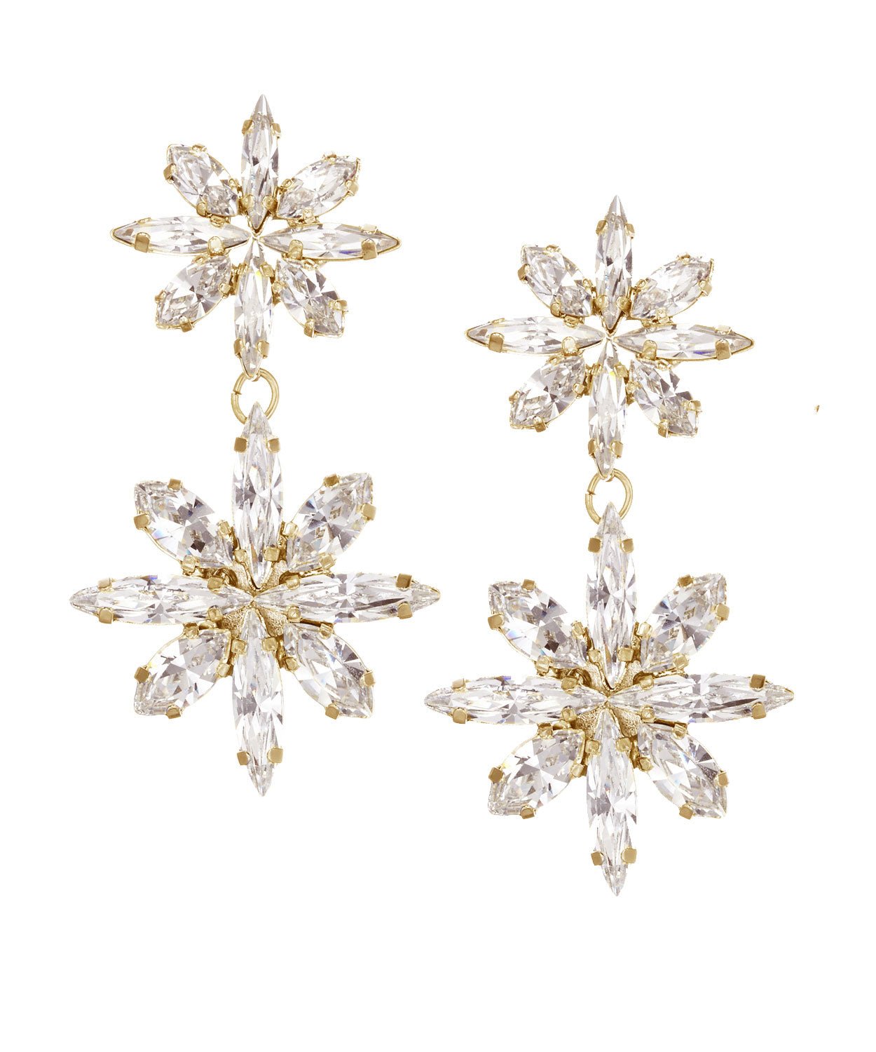 Elizabeth Bower Star Crystal Chandelier Ohrringe Gold 54mm