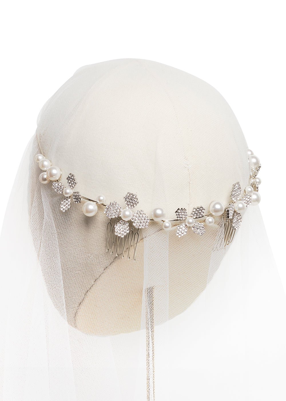 Elizabeth Bower June Pearl Crystal Girlande Rhodium 254 mm