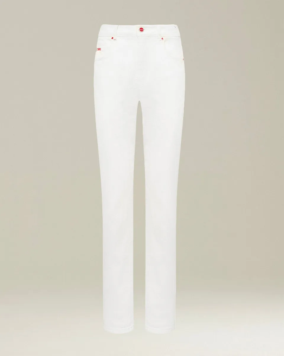 Kiton Trousers Jeans Weiß Slim 5-Pocket Baumwolle