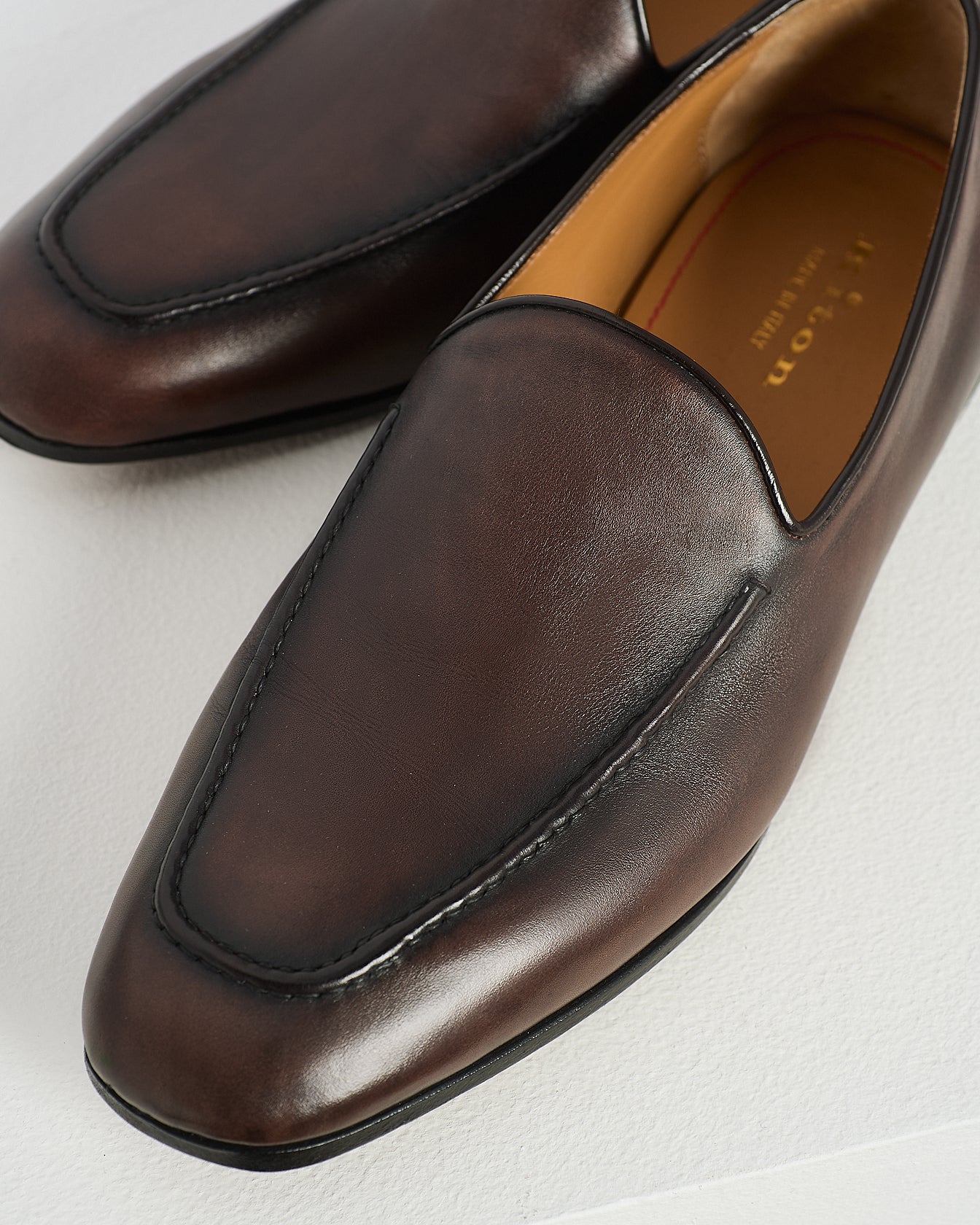 Kiton Shoes Slipper Loafer Kalbsleder Braun Größe 43