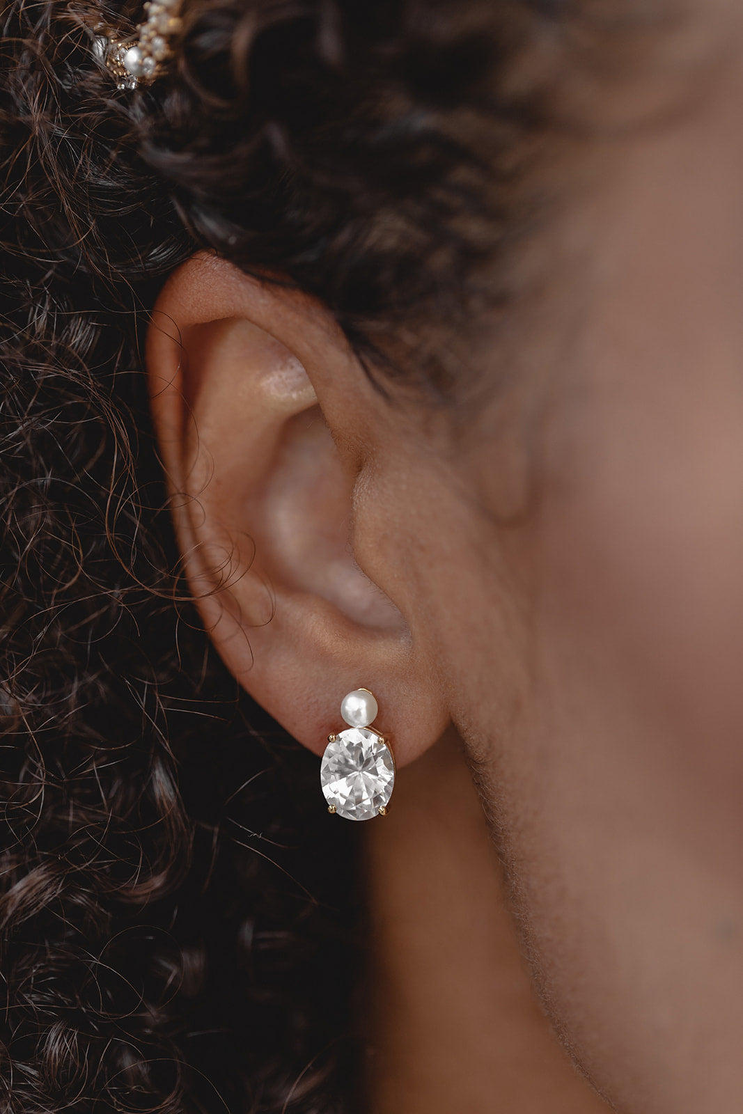 Juvelan Crystallized Ohrstecker Silber Perle Kristall