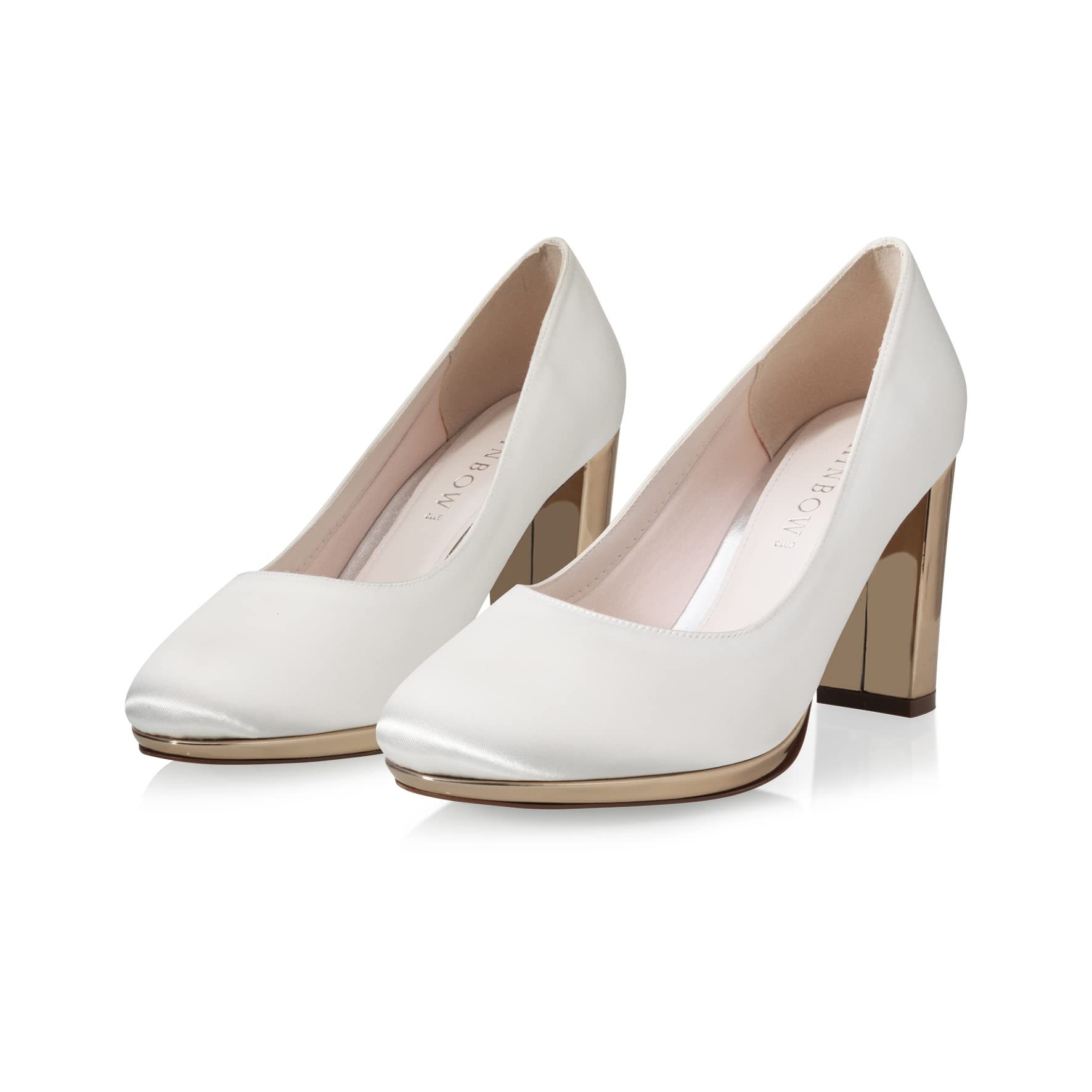 Rainbow Club Luxe Clair Pumps Satin Ivory Plateau 8 cm
