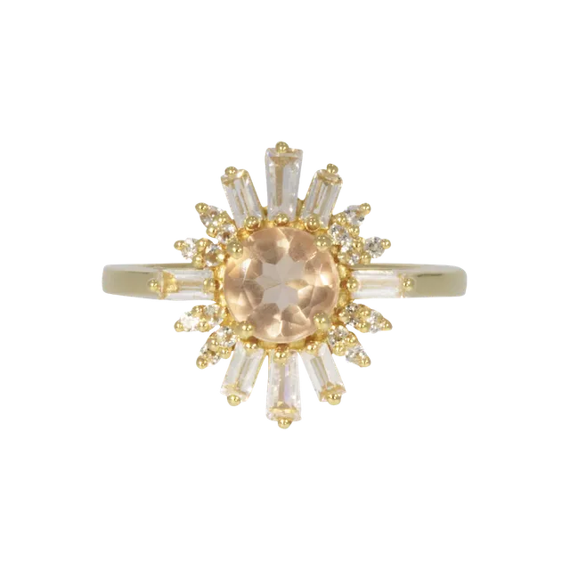 Juvelan Delhi Statement-Ring Morganit Topas 14 mm