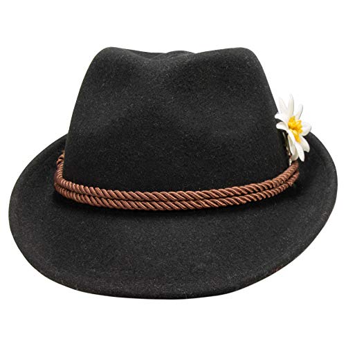 Alpenflüstern DAHEIM ADV118 Filzhut schwarz Edelweiss