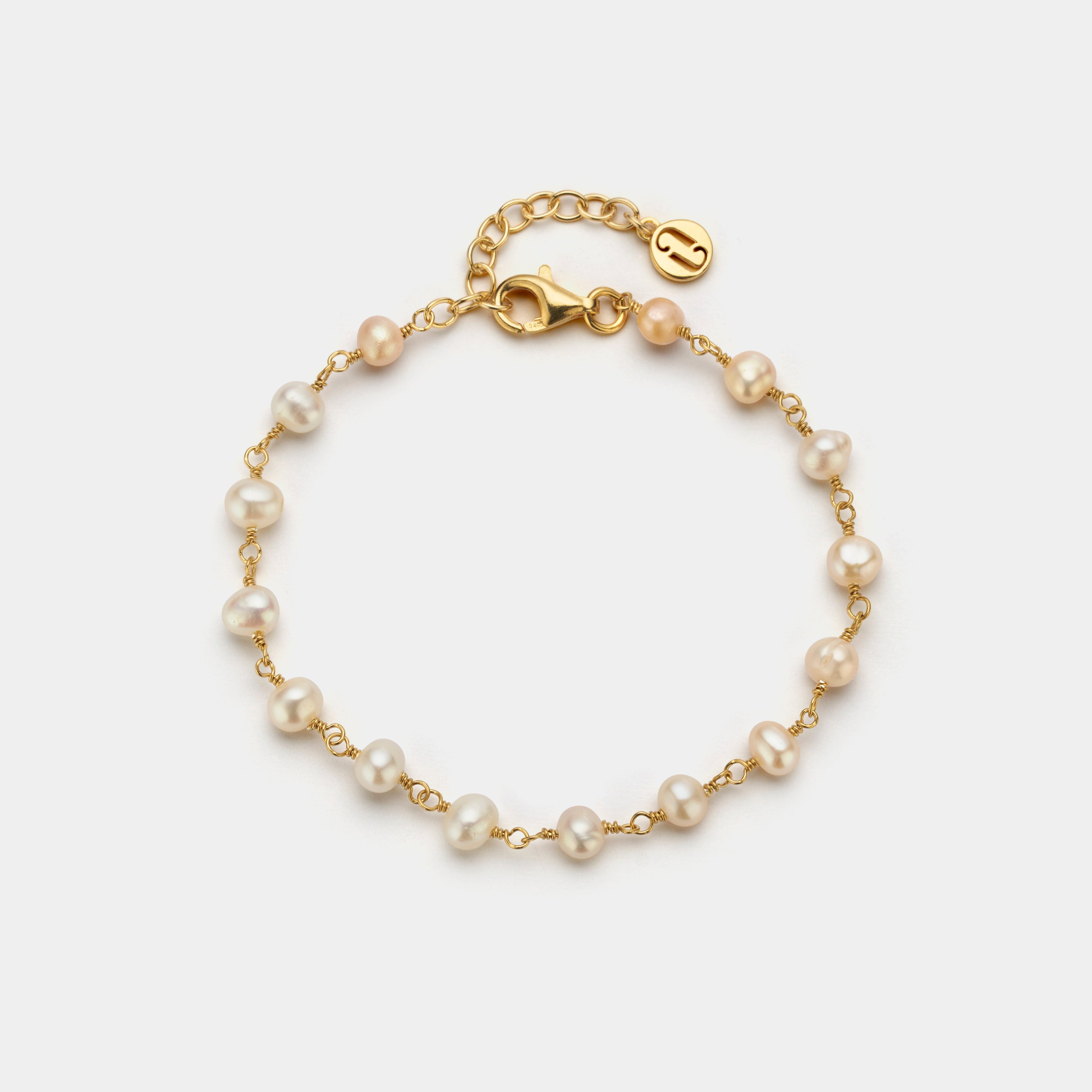 Juvelan Stillness Perlenarmband Silber Brautschmuck