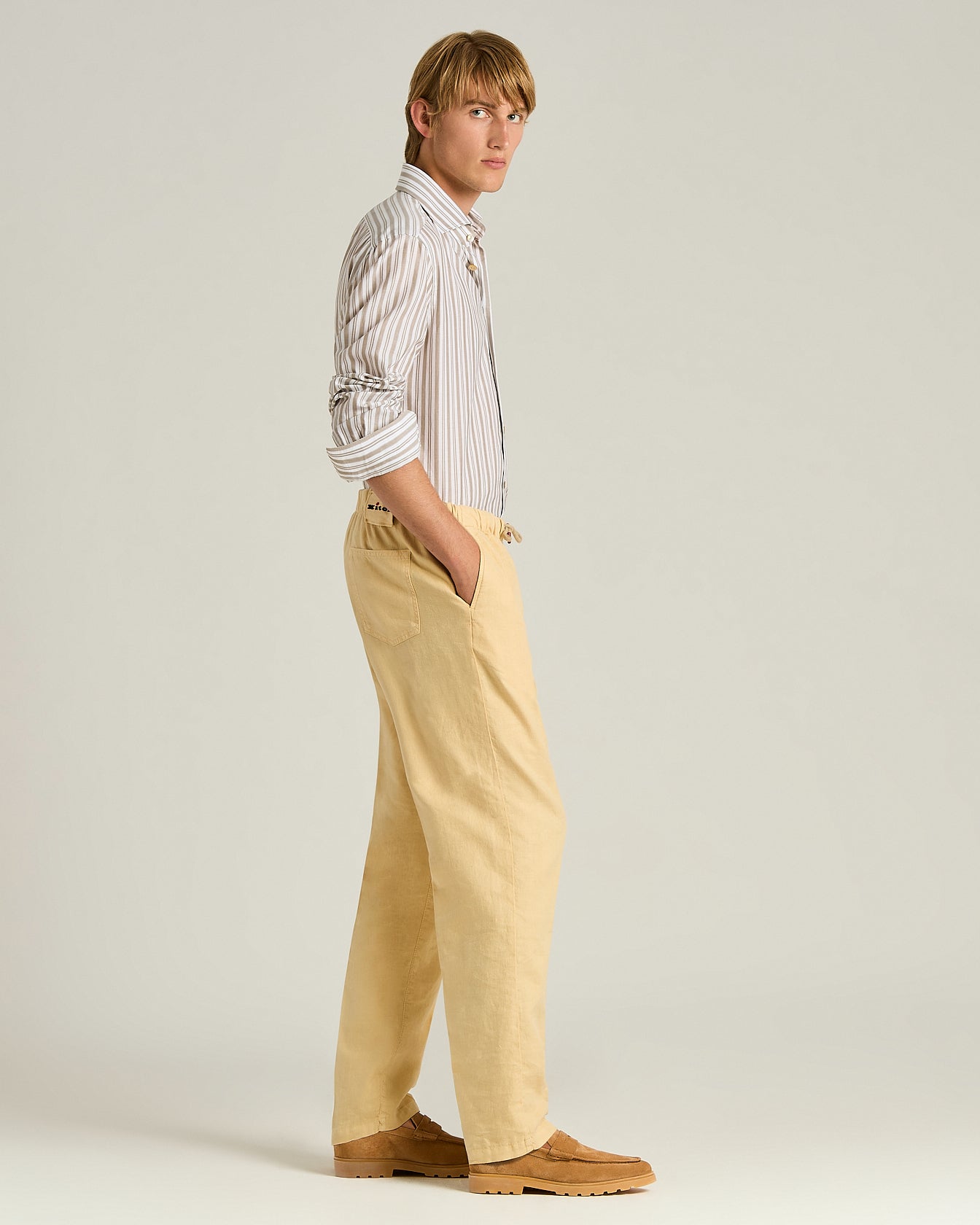 Kiton Suede Loafer camel Kalbsleder Gummisohle