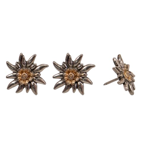 Alpenflüstern Daheim API127 Ansteck-Pins Edelweiß 3er-Set bicolor