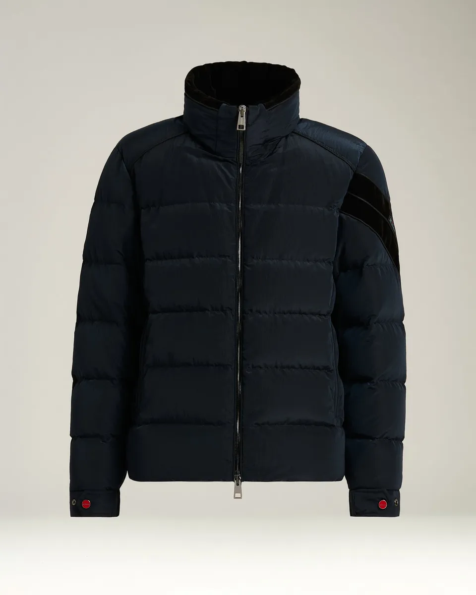 Kiton Outerwear Quilted Bomber Blouson 52 Navy Technik