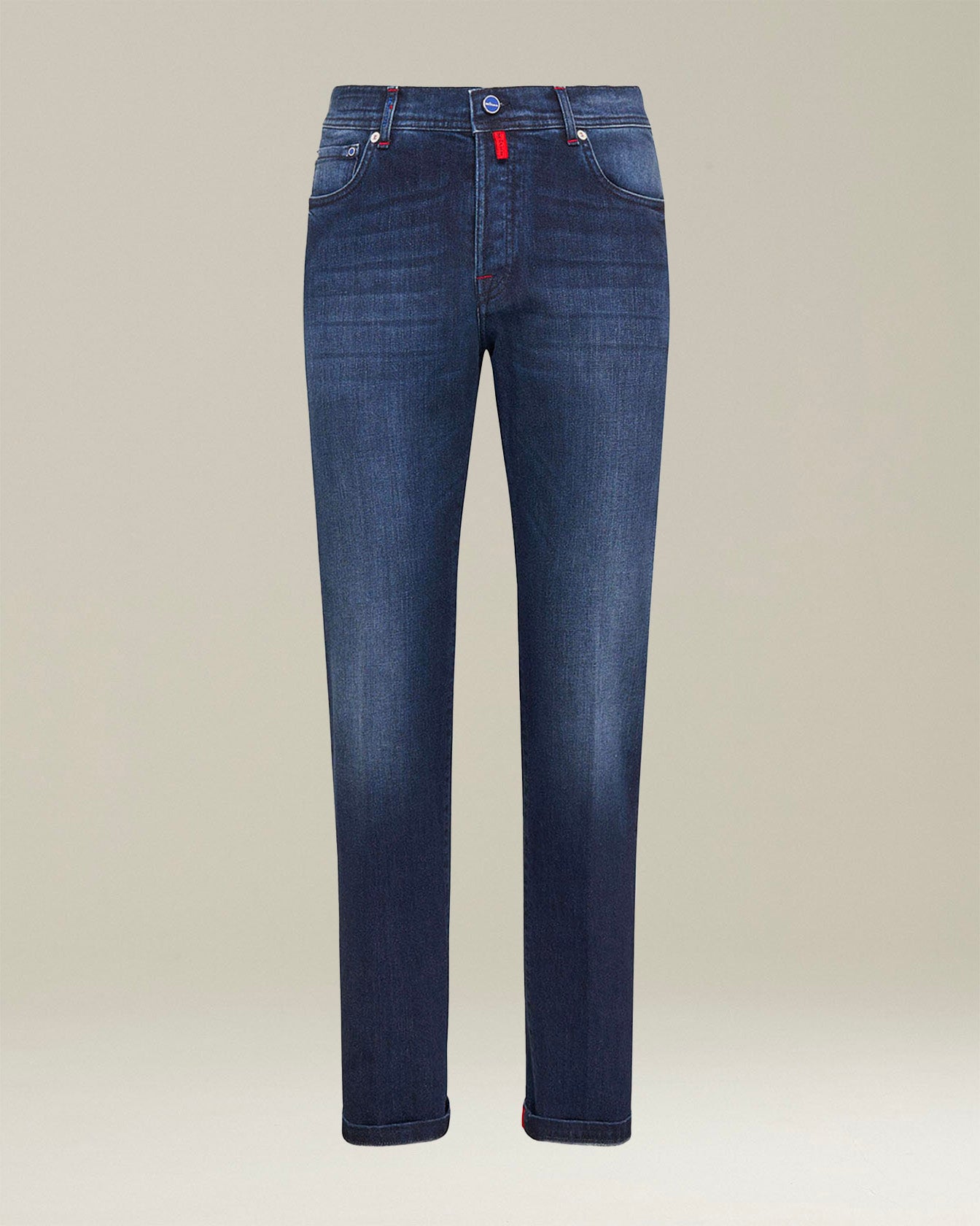 Kiton Pantaloni Cotone Jeans Hose Baumwolle Blau Ultra Slim