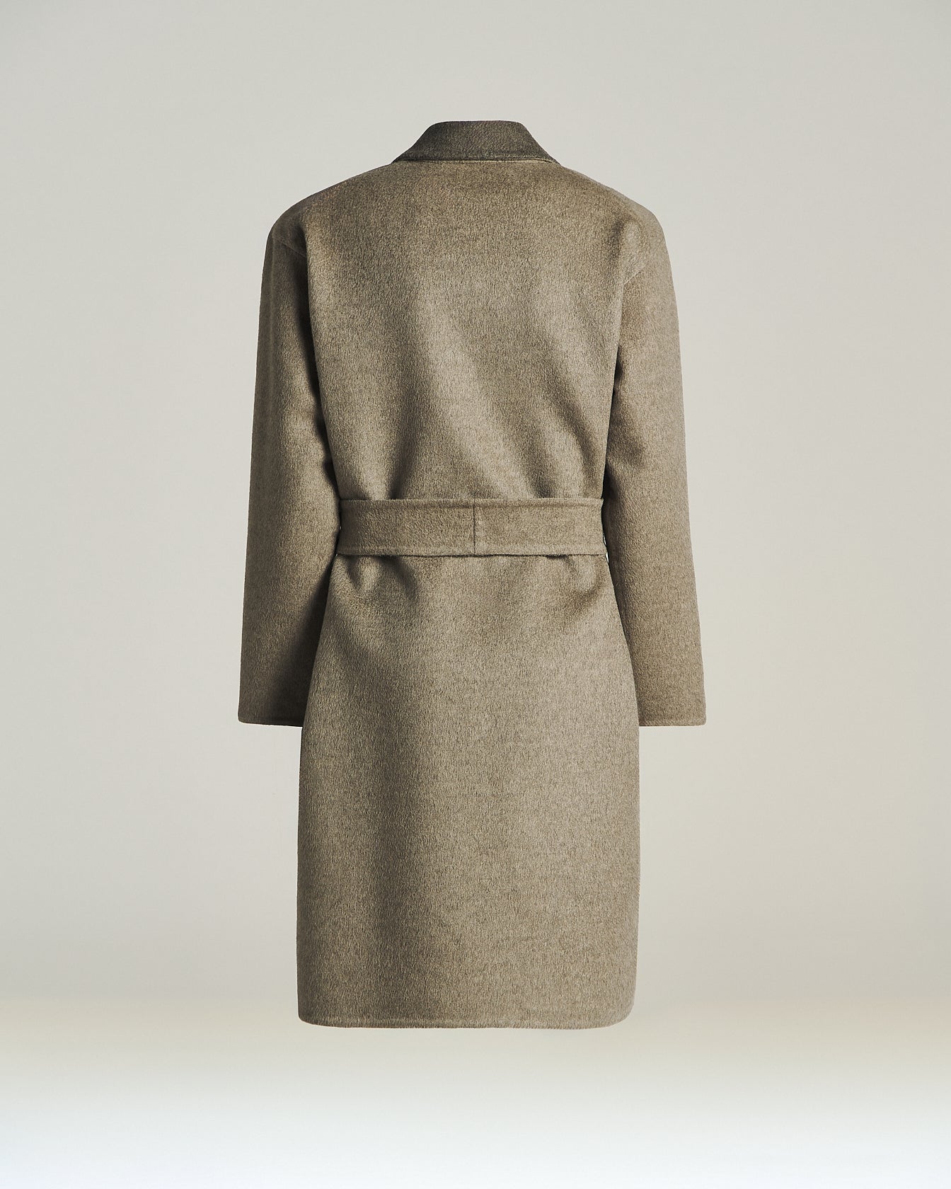 Kiton Mantel Grau Cashmere Zobel mit Gürtel