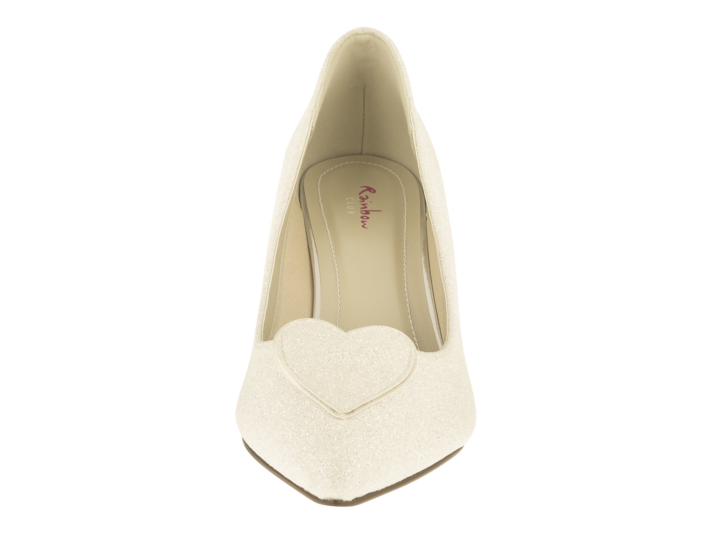 Rainbow Club Embellished Birdy Pumps Ivory Satin Glitzer bequem