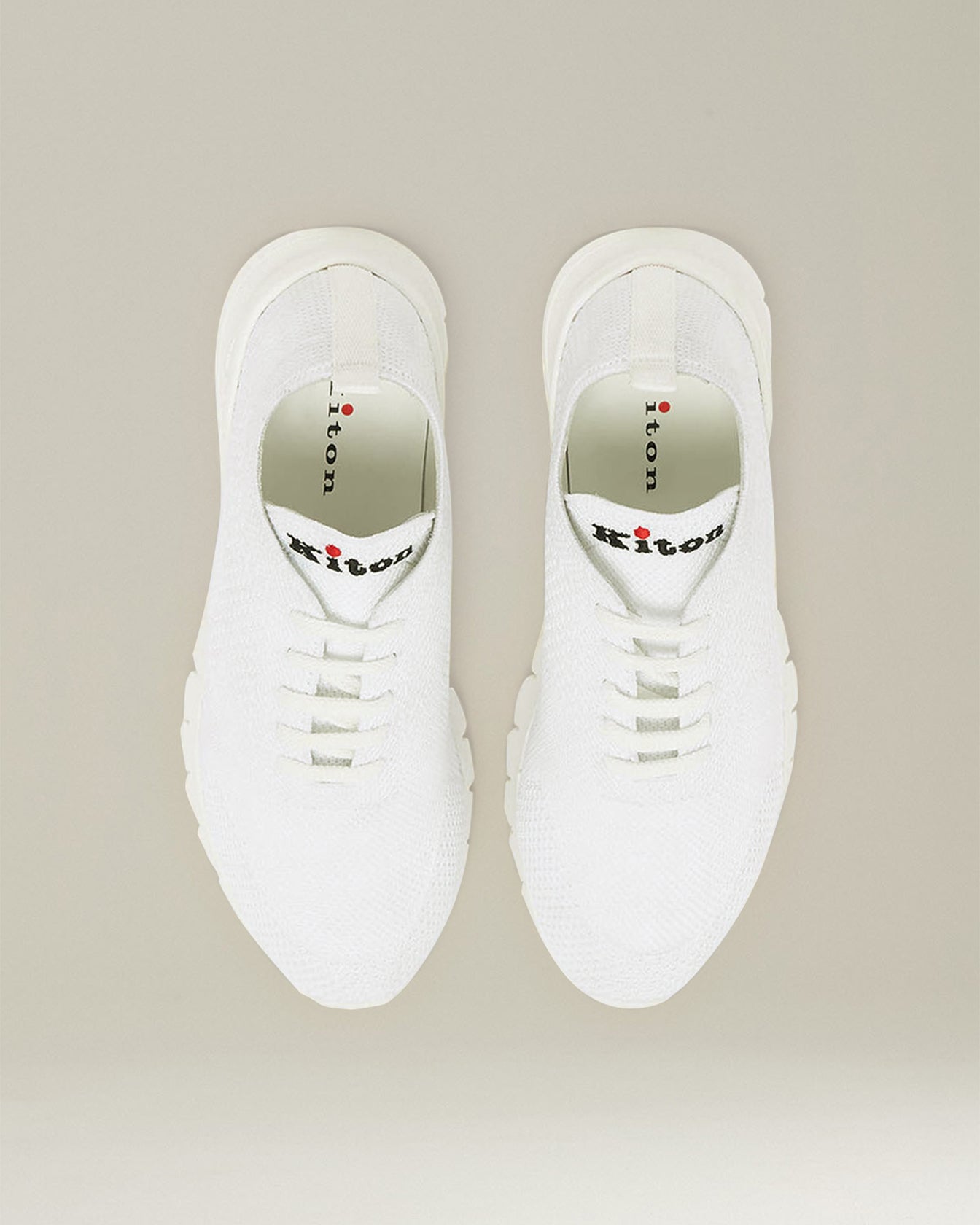 Kiton Shoes Fit Sneaker Baumwoll-Strick Weiße Sohle