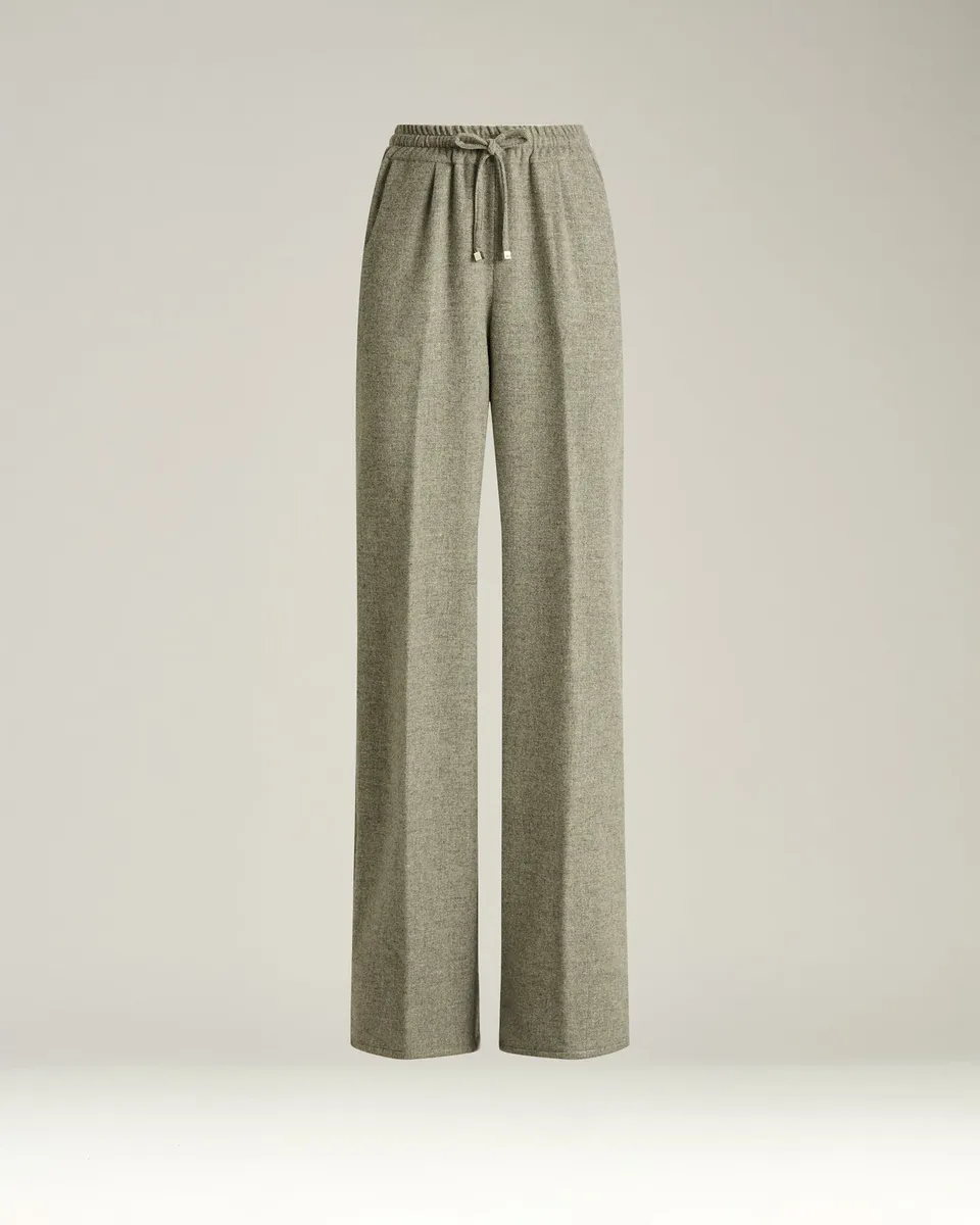 Kiton Trousers Wide-Leg Hose Grau Wolle Cashmere