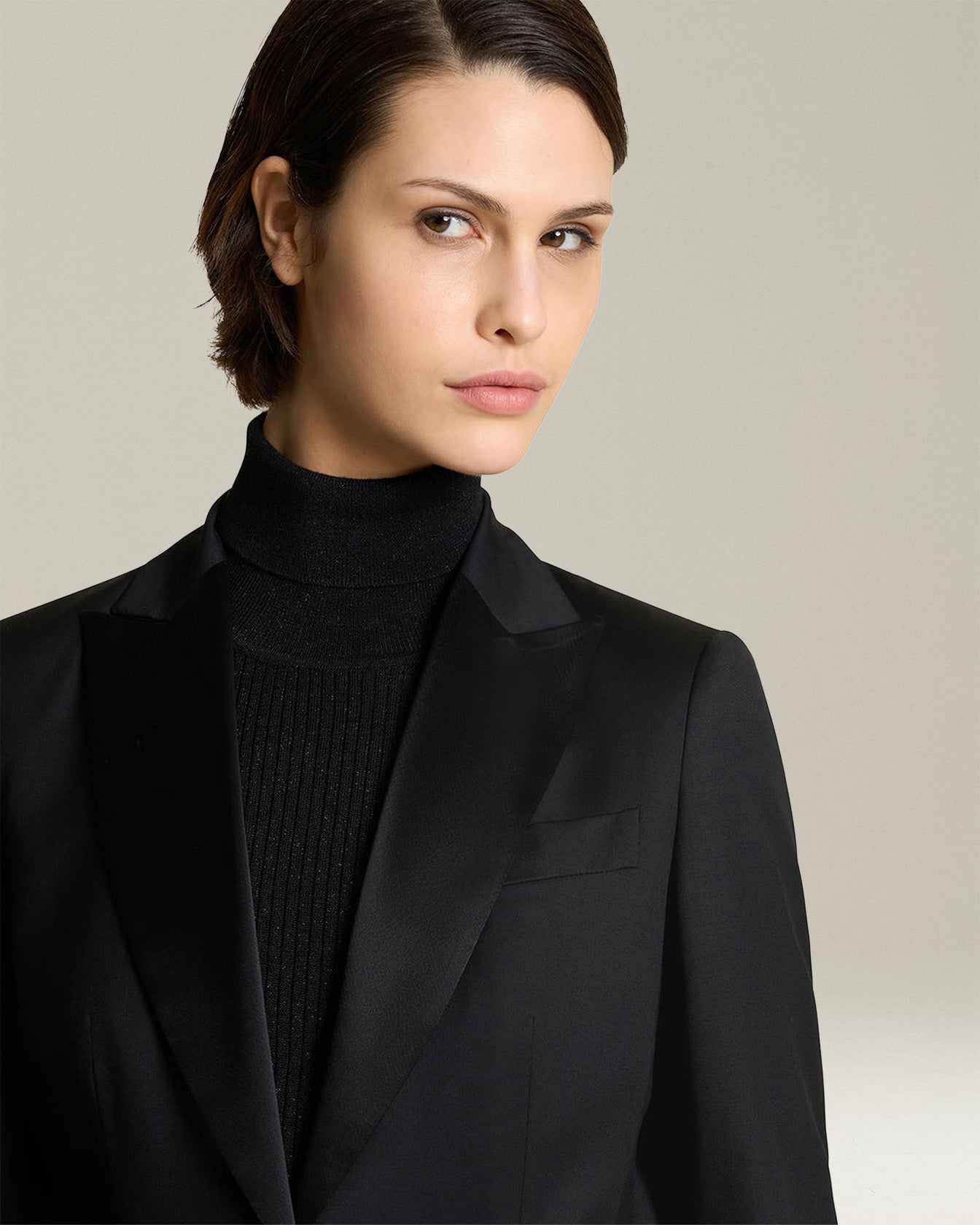 Kiton Suits Smoking-Jacke Wolle Schwarz Gr. 46