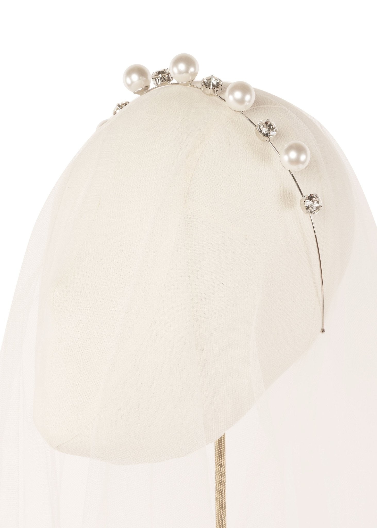 Elizabeth Bower Duet Haarband Rhodium Perlen Kristall