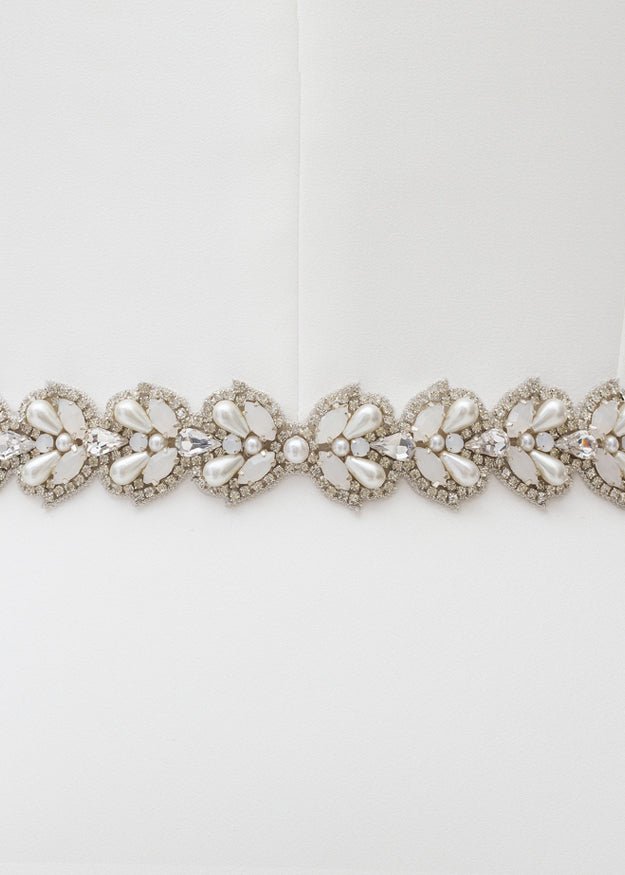 Elizabeth Bower Alerie Brautgürtel Opal Kristall Perle