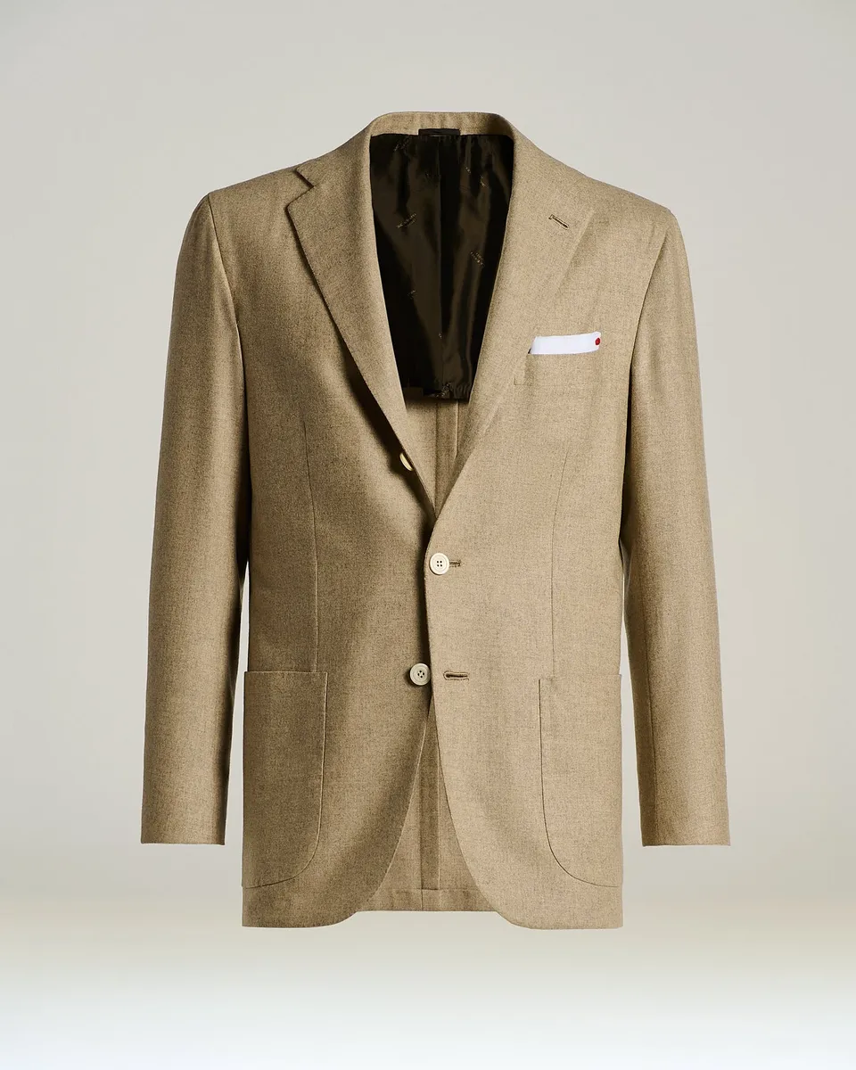 Kiton Jackets Sakko Beige Kaschmir Patten-Taschen 52