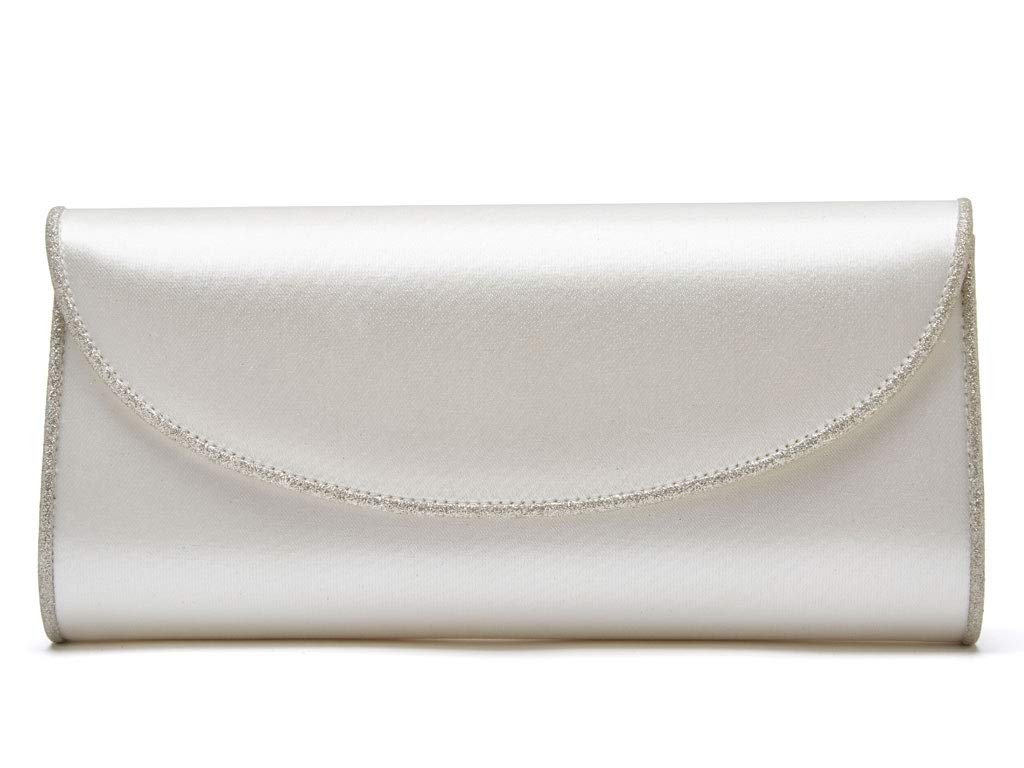 Rainbow Club Viki Clutch Handtasche Ivory Satin 23 cm