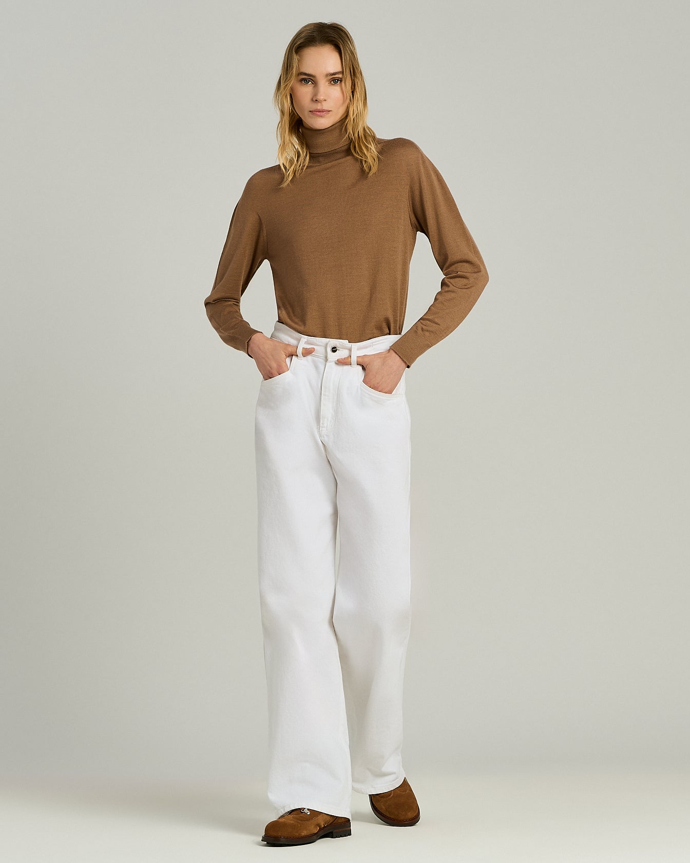 Kiton Optical White Cotton Pants Jeans Weiß Stretch
