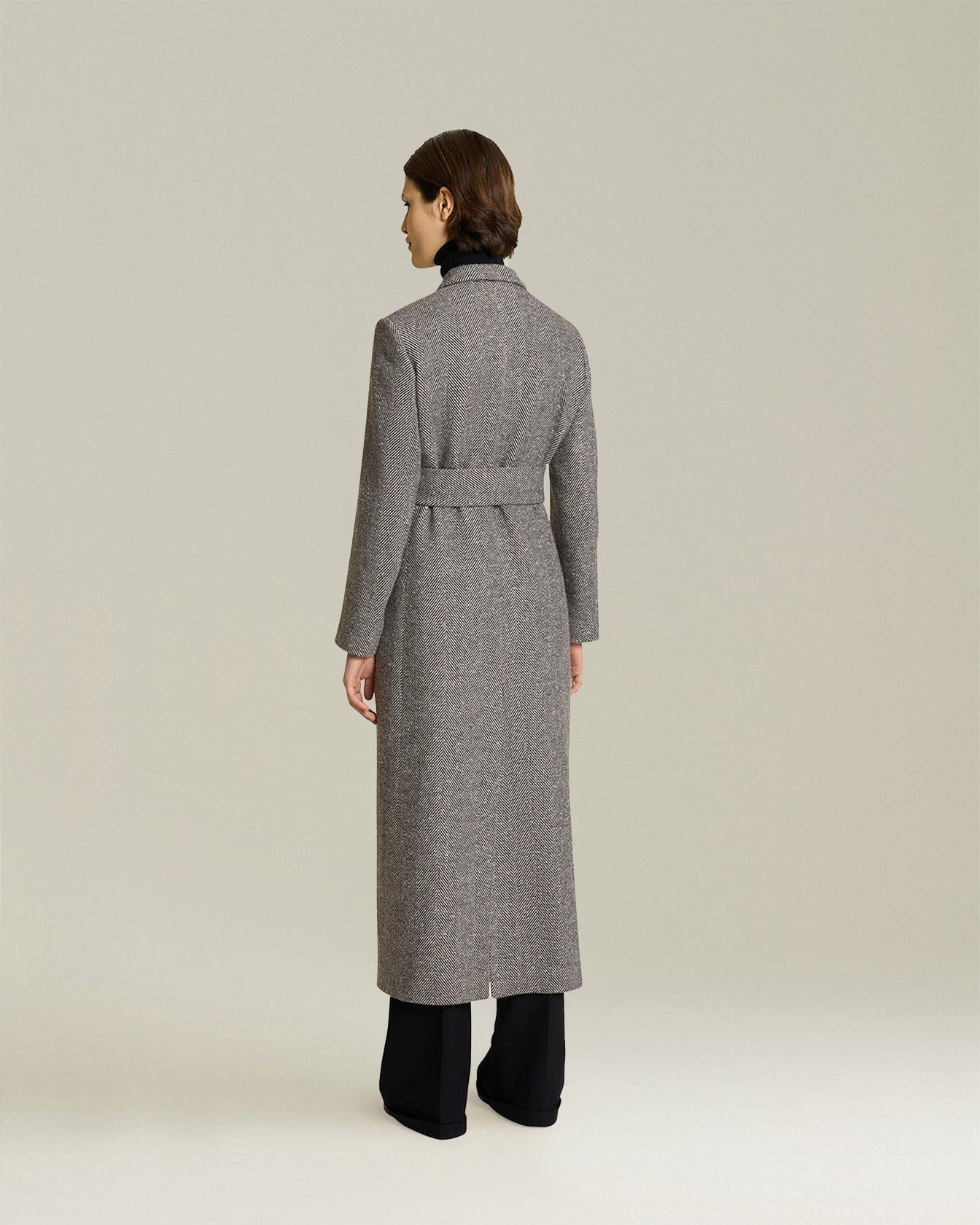 Kiton Outerwear Kaschmirmantel Fischgrat zweireihig