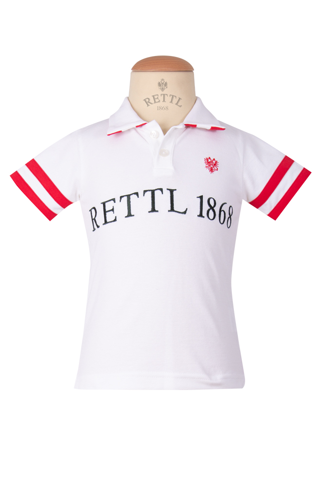 Rettl Richi Junior Polo Kinder weiß Baumwolle