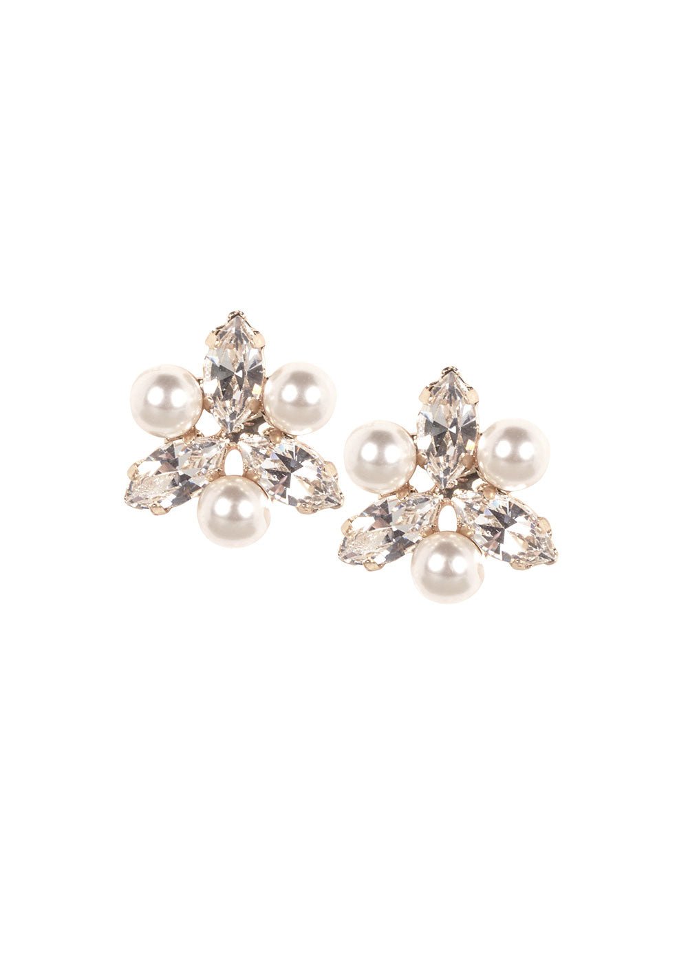 Elizabeth Bower Juliette Ohrstecker Braut Rhodium Perlen