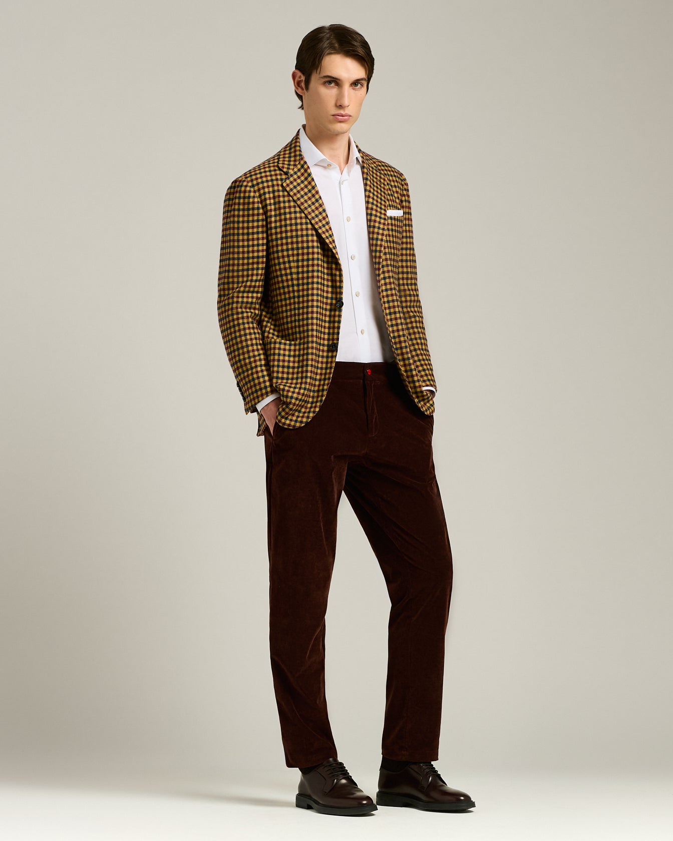 Kiton Formal Regular Fit Hemd Weiß Baumwolle Perlmutt