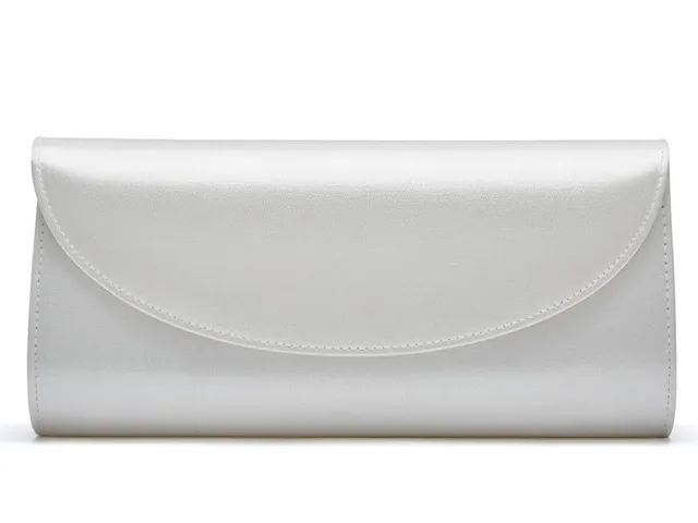 Rainbow Club Handbags Celinde Clutch Ivory Satin Kette