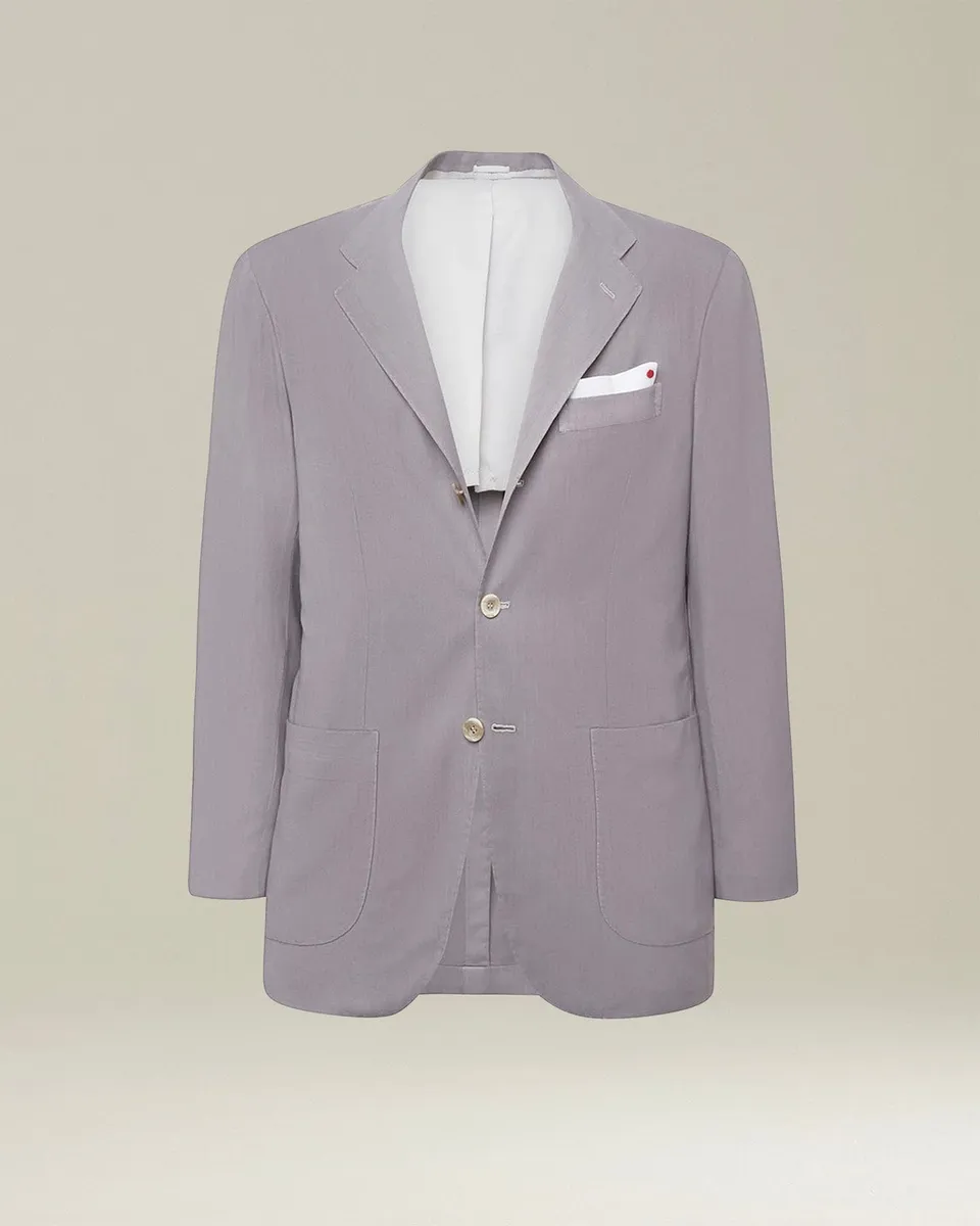 Kiton Giacca Cashmere Sakko Grau Natural Stretch