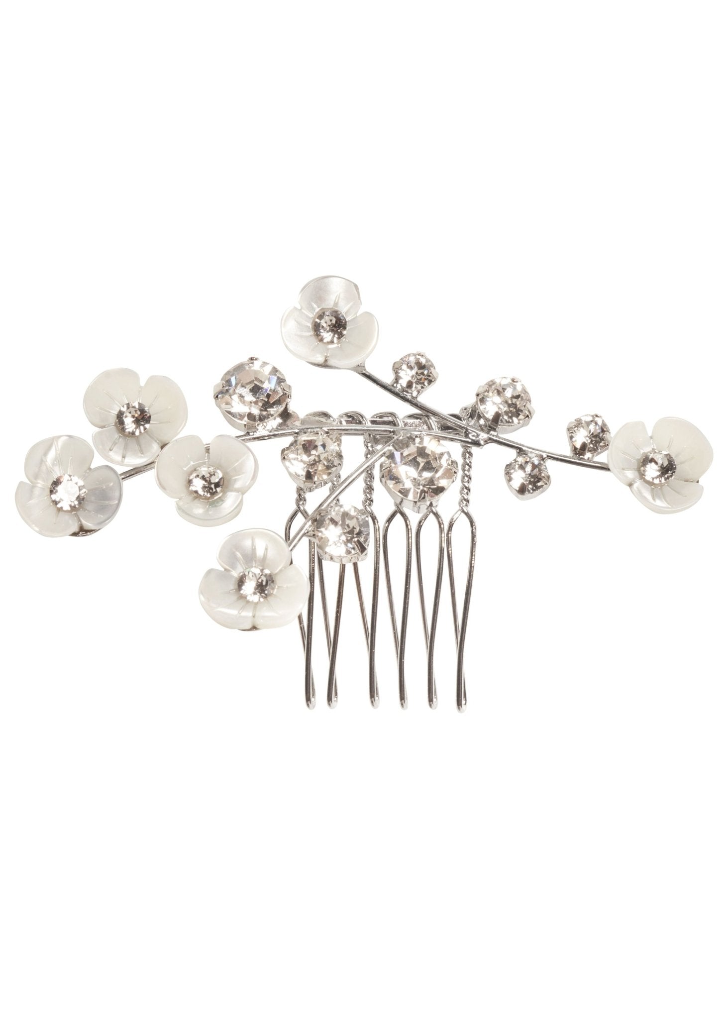 Elizabeth Bower Loretta Mini Braut Haarkamm Rhodium Kristall