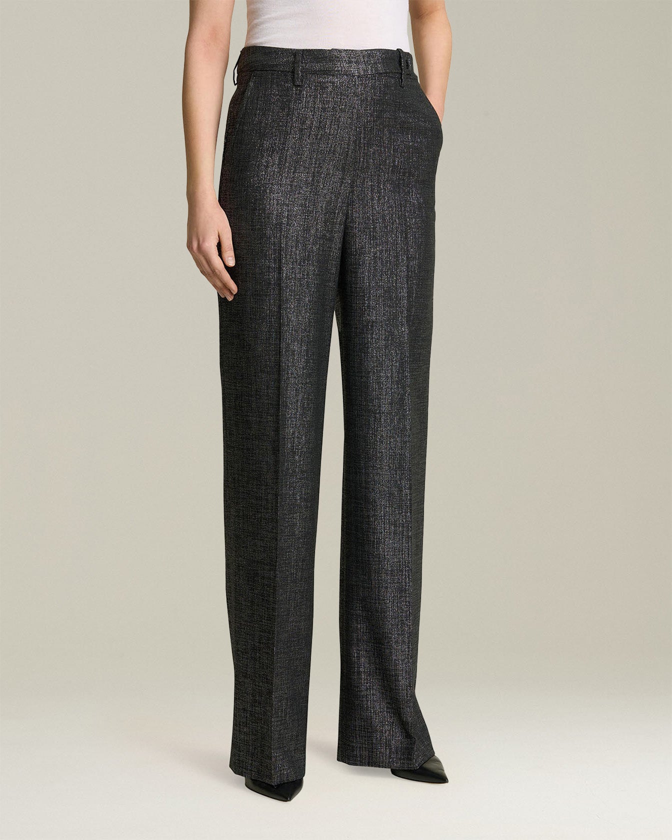 Kiton Wool Blend Trousers Damenhose Wolle strukturiert gerade