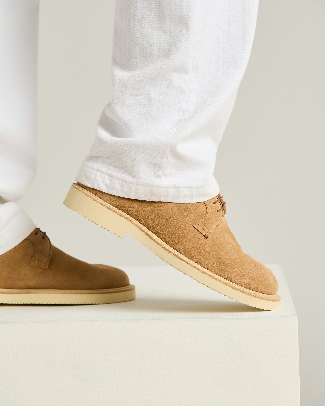 Kiton Shoes Derby Halbschuh Caramel Kalbsleder Velours