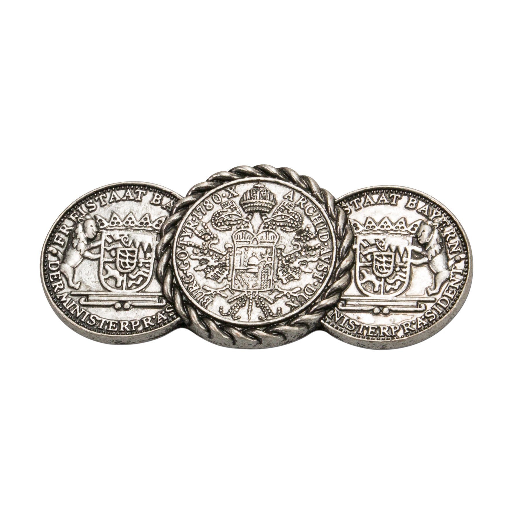 Alpenflüstern DAHEIM Blusenbrosche API074 antik-silber Münzen