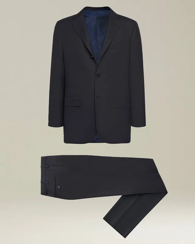 Kiton Suits Anzug navy Wolle einreihig 14 Micron