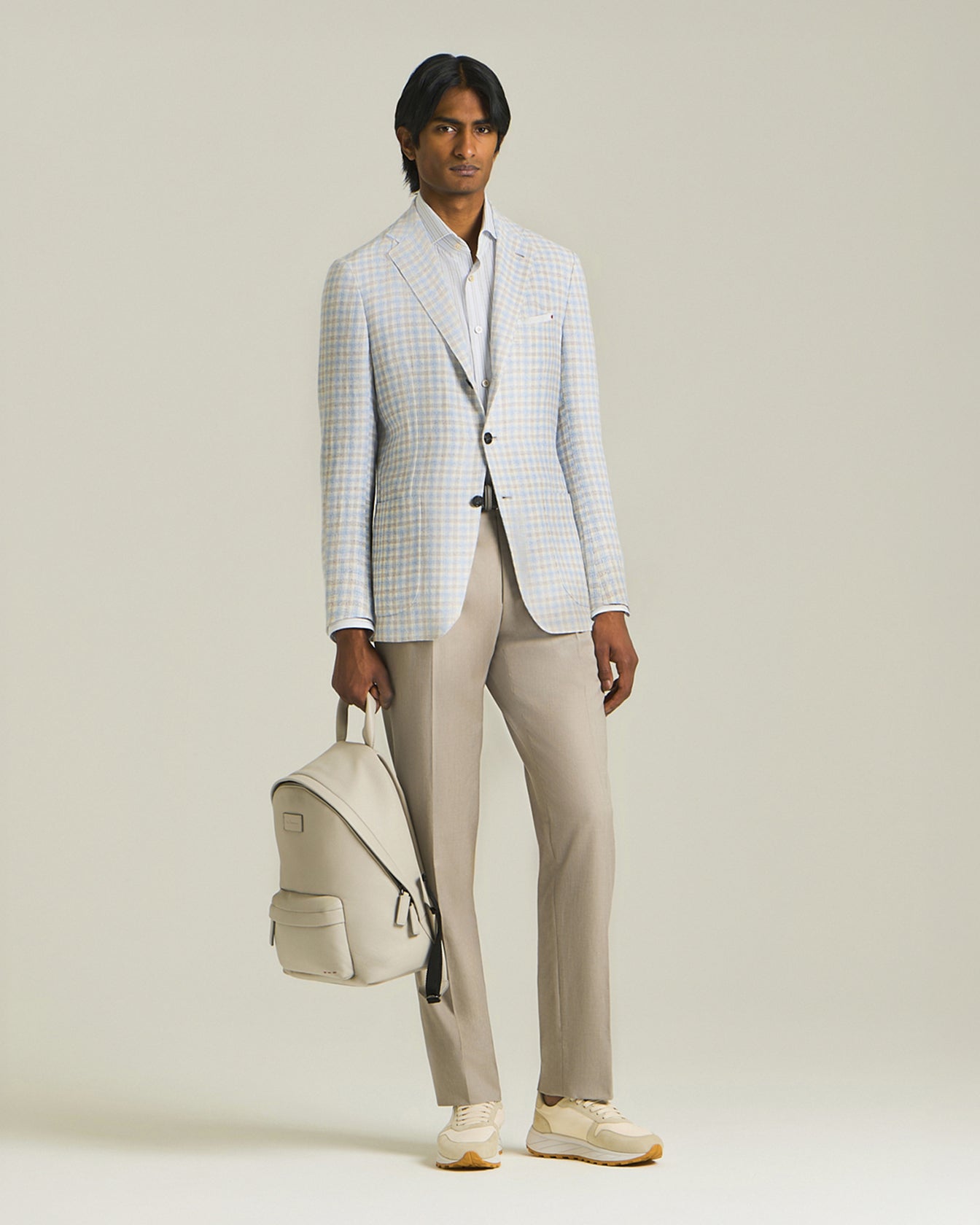 Kiton Shirts Cotton Linen Streifenhemd Baumwolle Leinen
